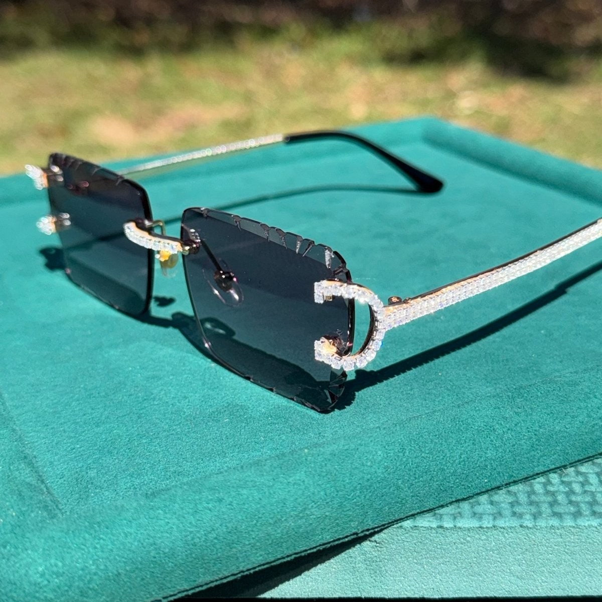 Purple Iced out Designer Glasses