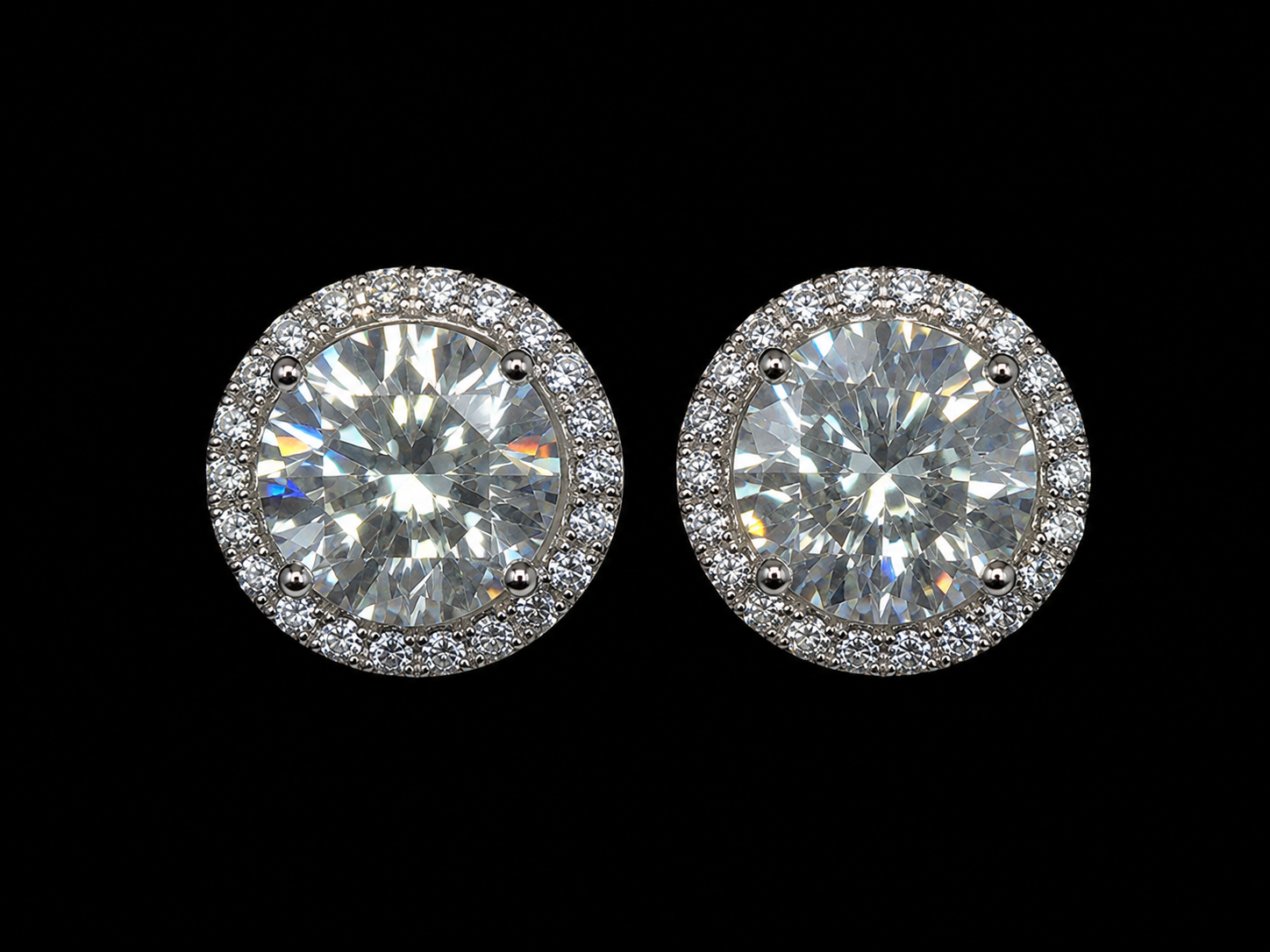Moissanite Circle Stud Earrings