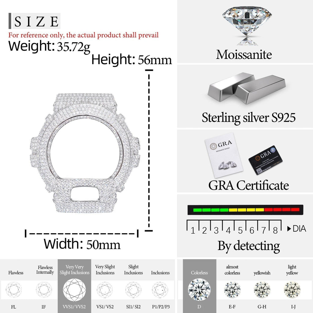 DW6900 Bezel Moissanite Watch Case