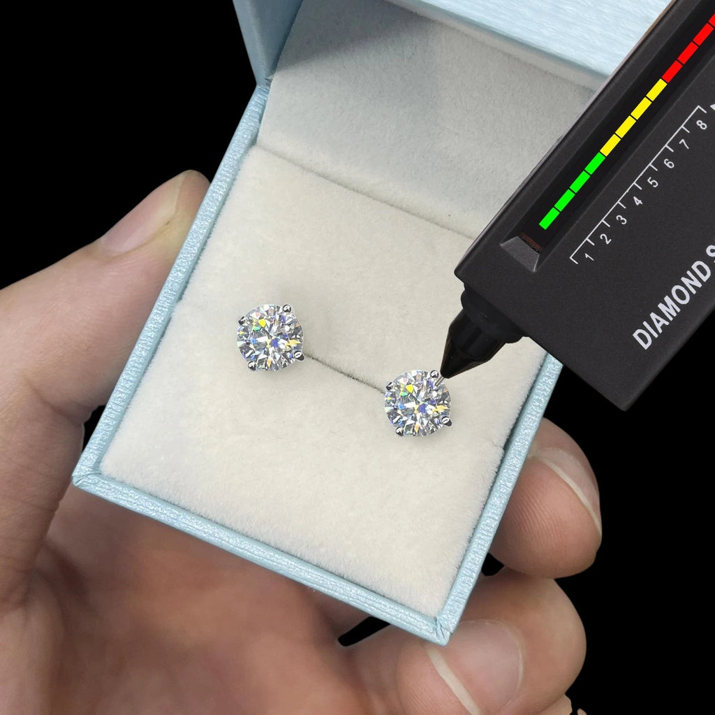 3mm-10mm Mossanite Stud Earrings