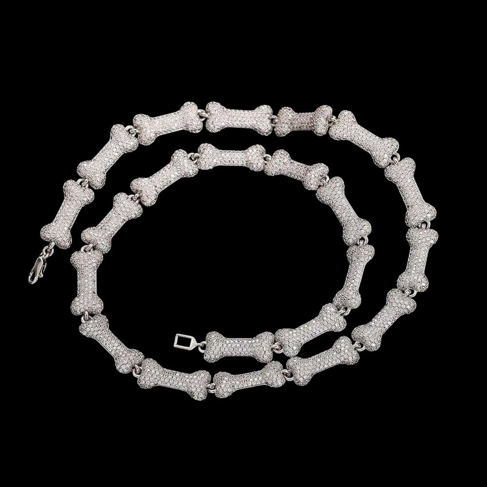 Moissanite Bone Cuban Link Chain
