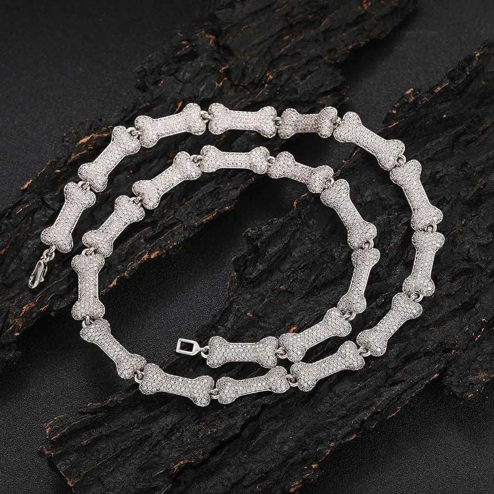 Moissanite Bone Cuban Link Chain