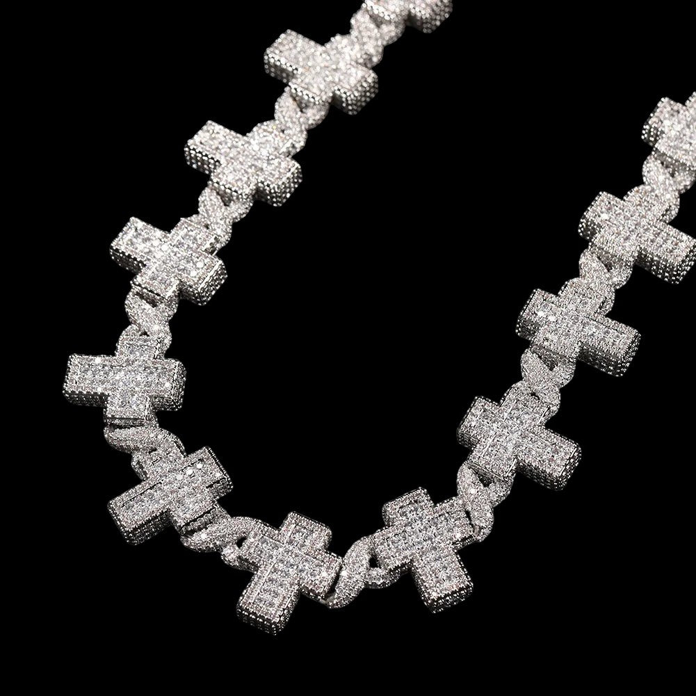 17MM Gold Plated Moissanite Cuban Link Chain