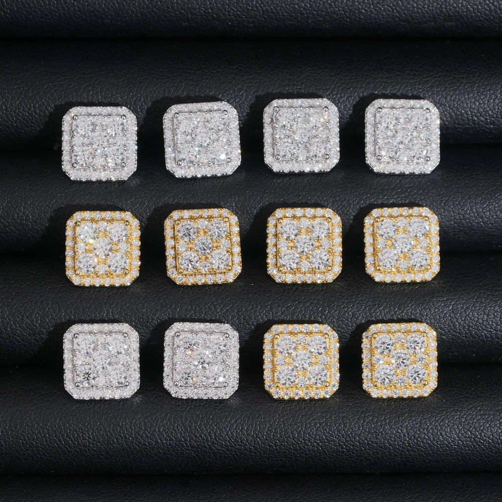 Moissanite 11mm Square Stud Earrings