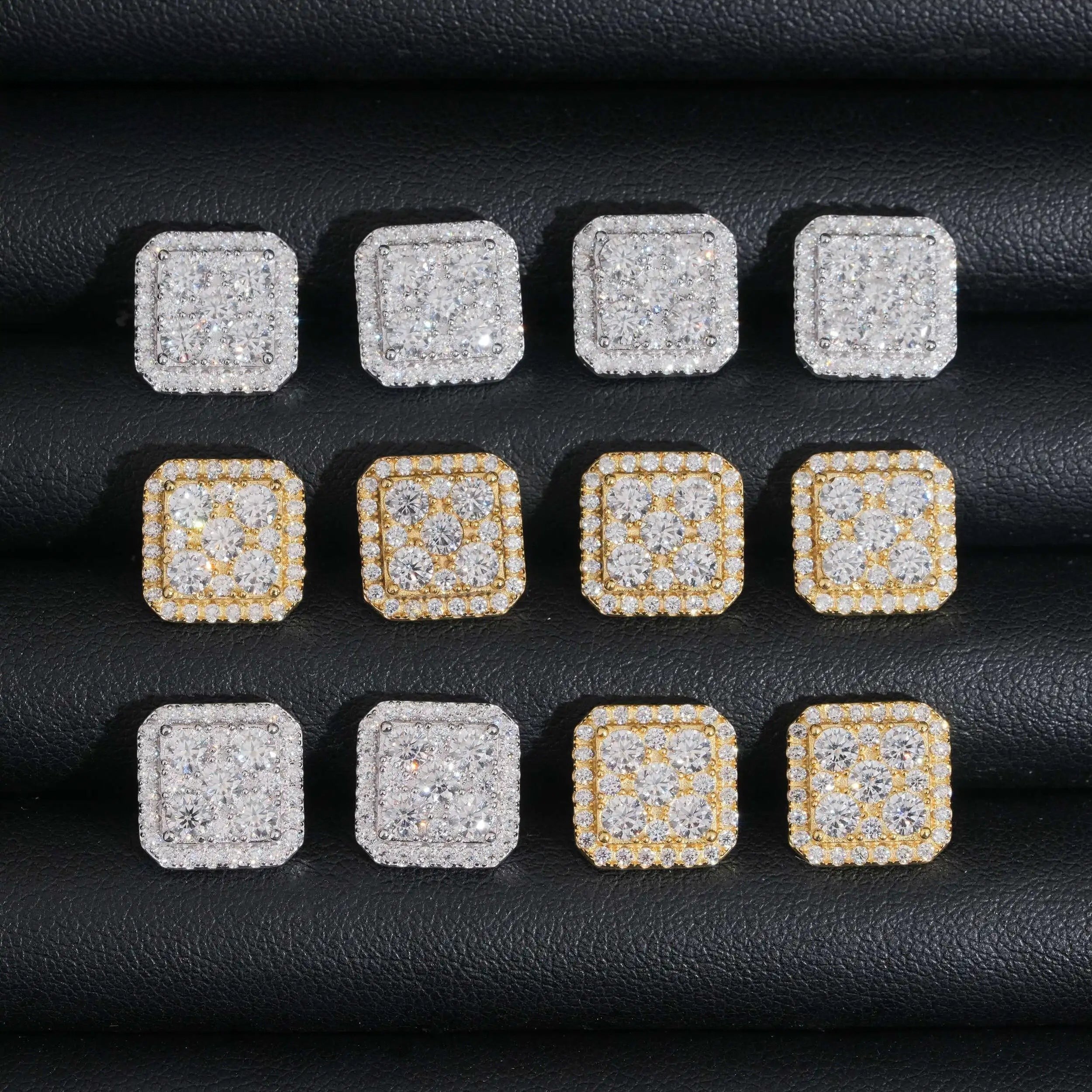 Moissanite 11mm Square Stud Earrings