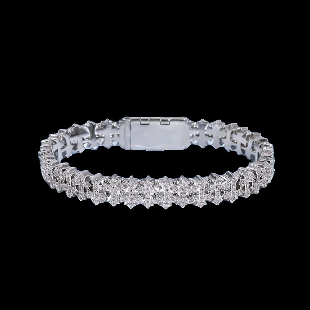 8MM Moissanite Cross Cuban Bracelets