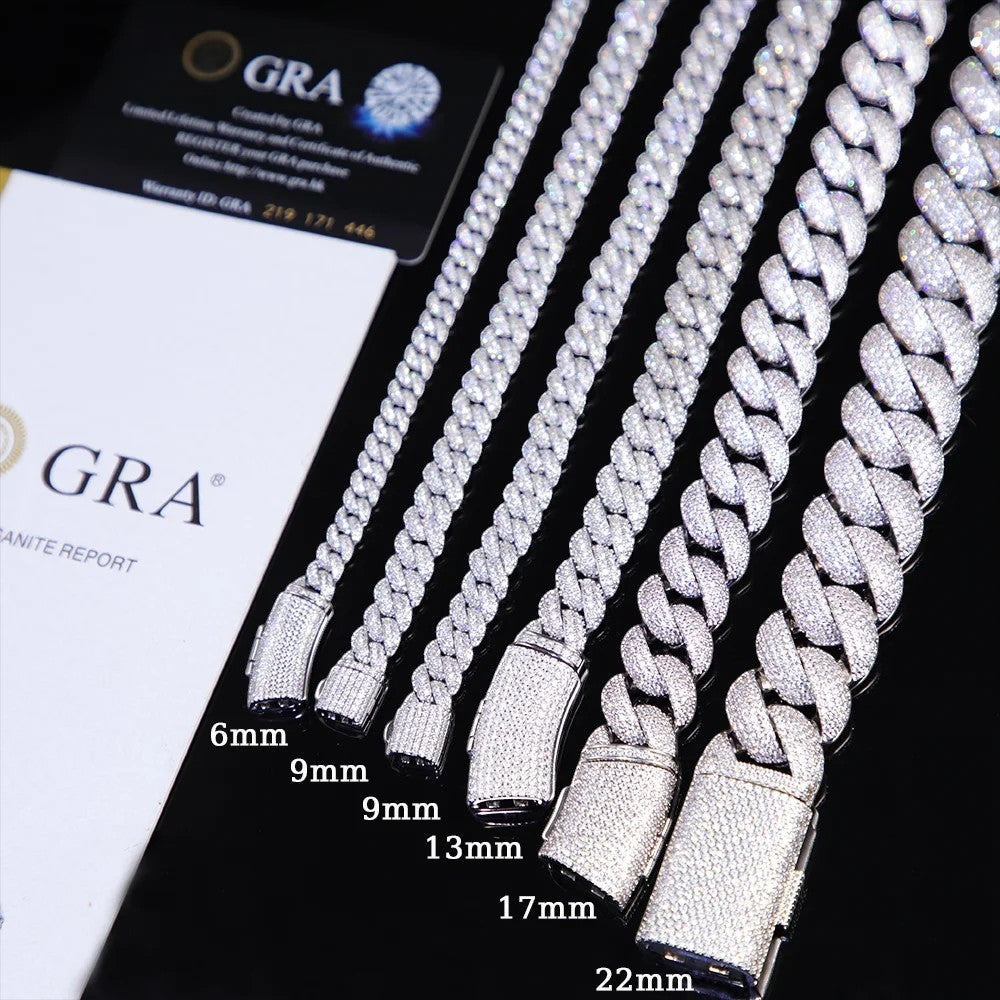 6mm 9mm 13mm Iced Out Cuban Bracelet