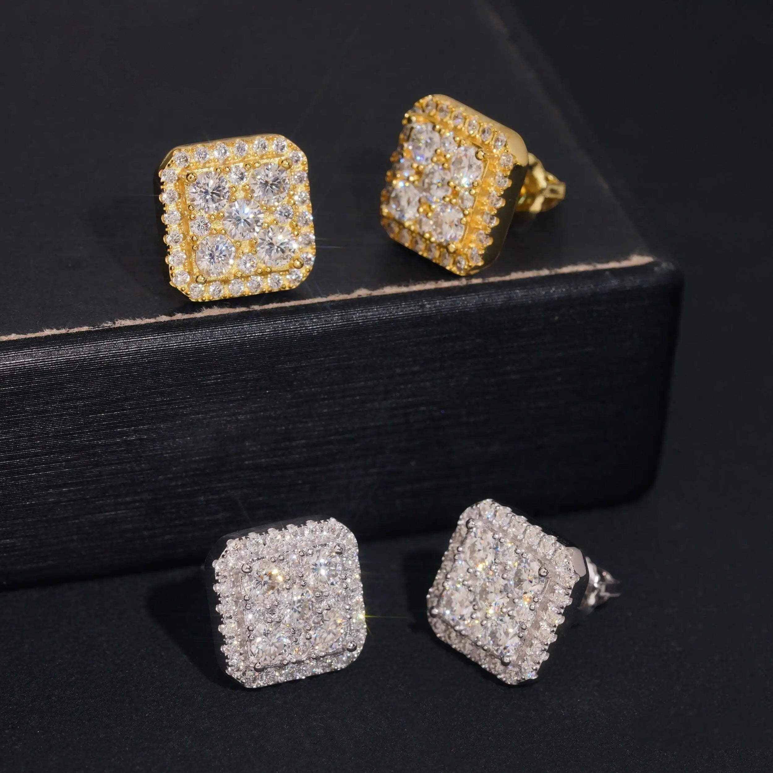 Moissanite 11mm Square Stud Earrings