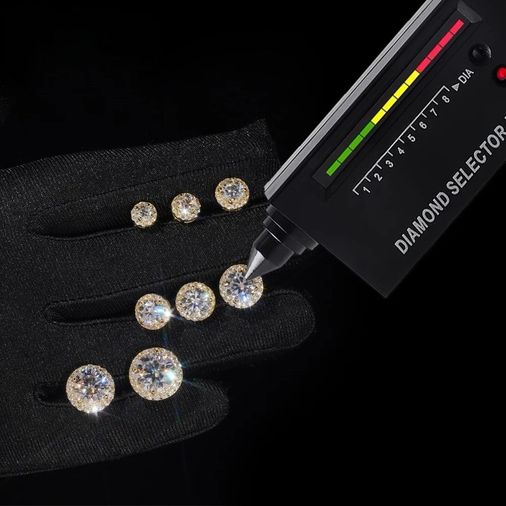 Moissanite Circle Stud Earrings