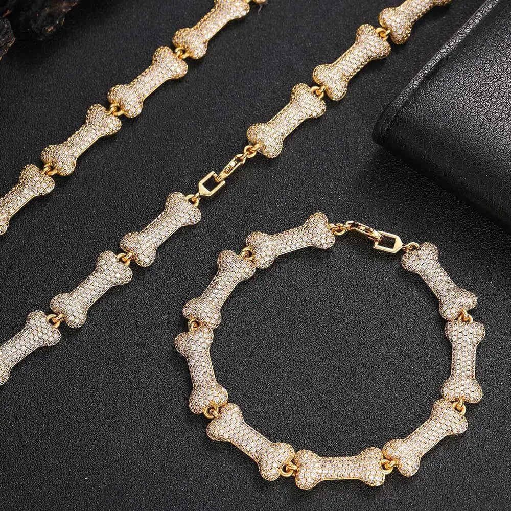Moissanite Bone Cuban Link Chain