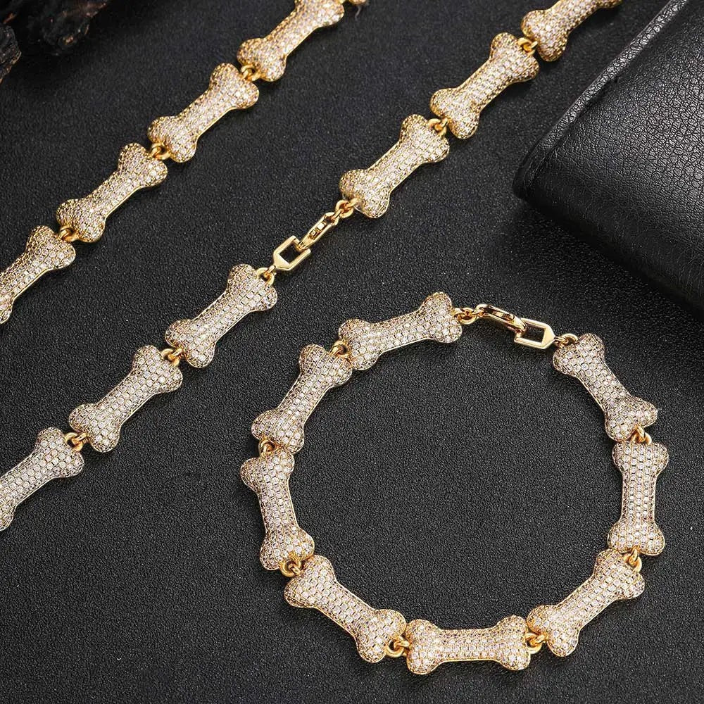 Moissanite Bone Cuban Link Chain