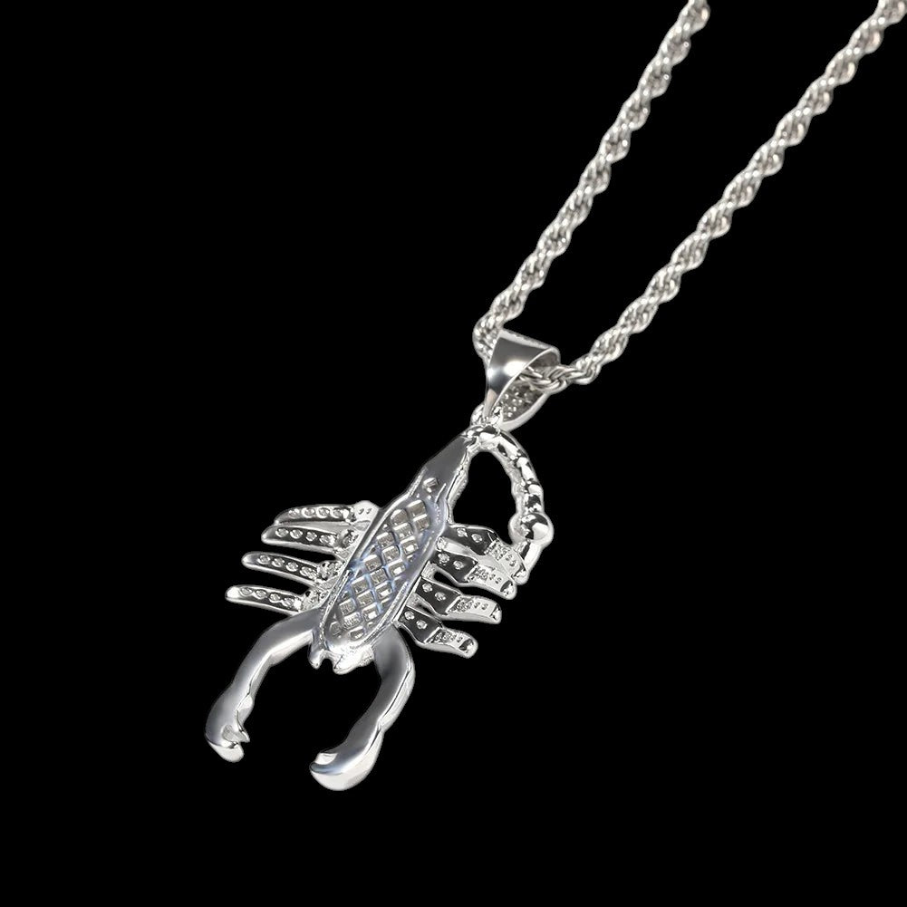 Iced Out Scorpion Pendant Comes With Rope Chain