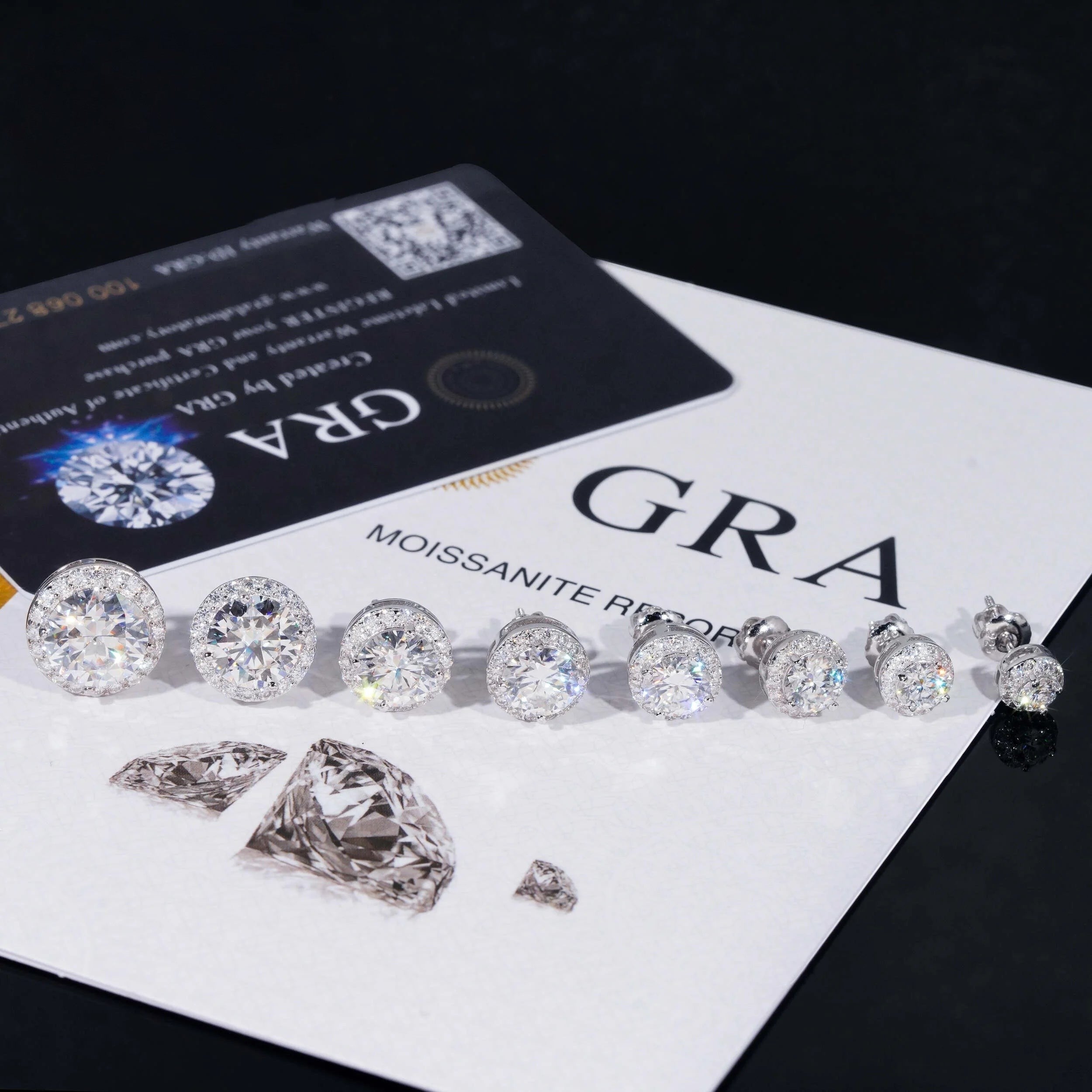 Moissanite Circle Stud Earrings