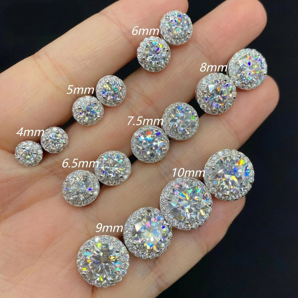 Moissanite Circle Stud Earrings