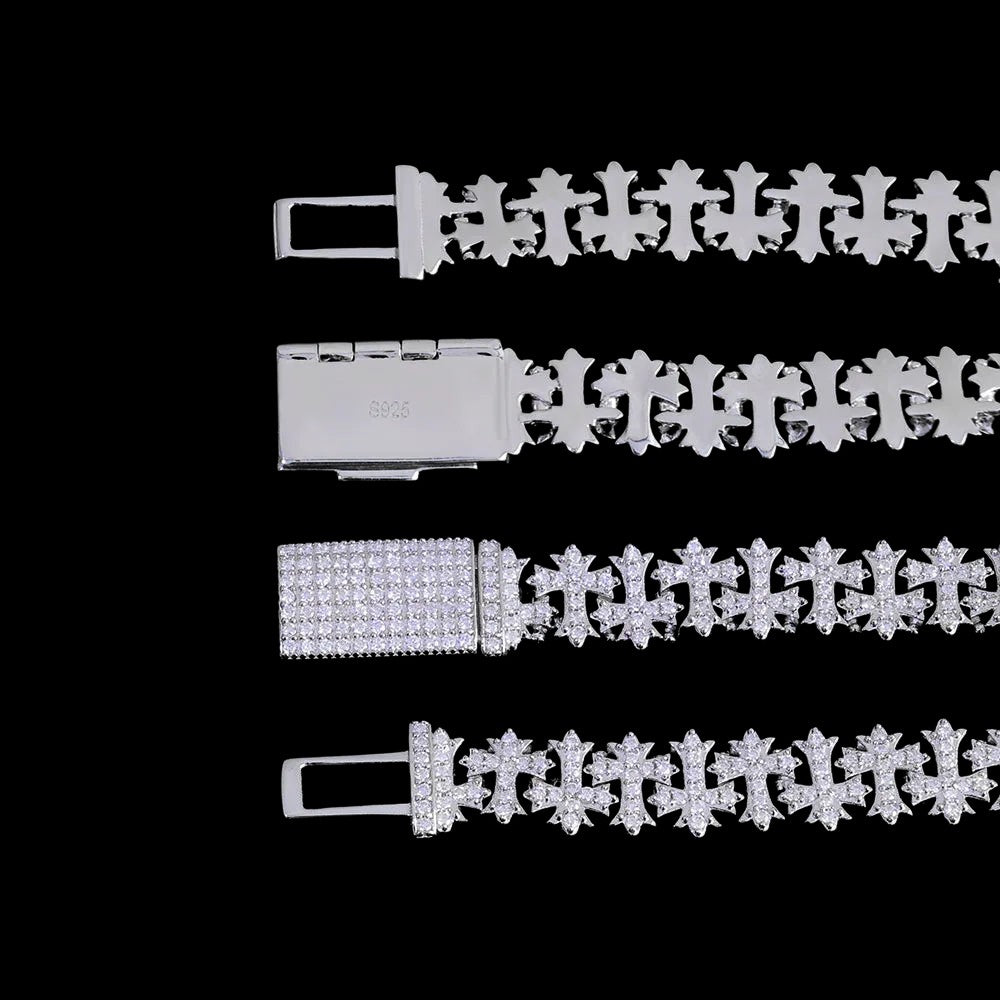 8MM Moissanite Cross Cuban Bracelets