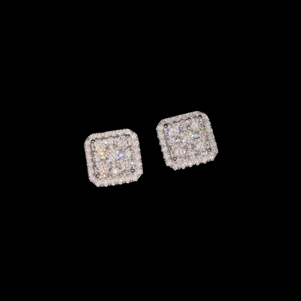 Moissanite 11mm Square Stud Earrings