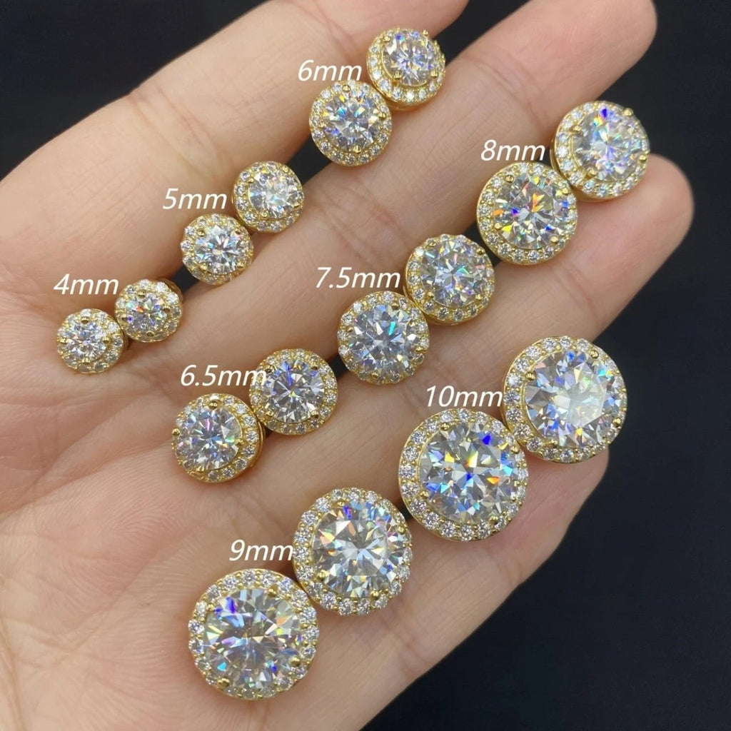 Moissanite Circle Stud Earrings