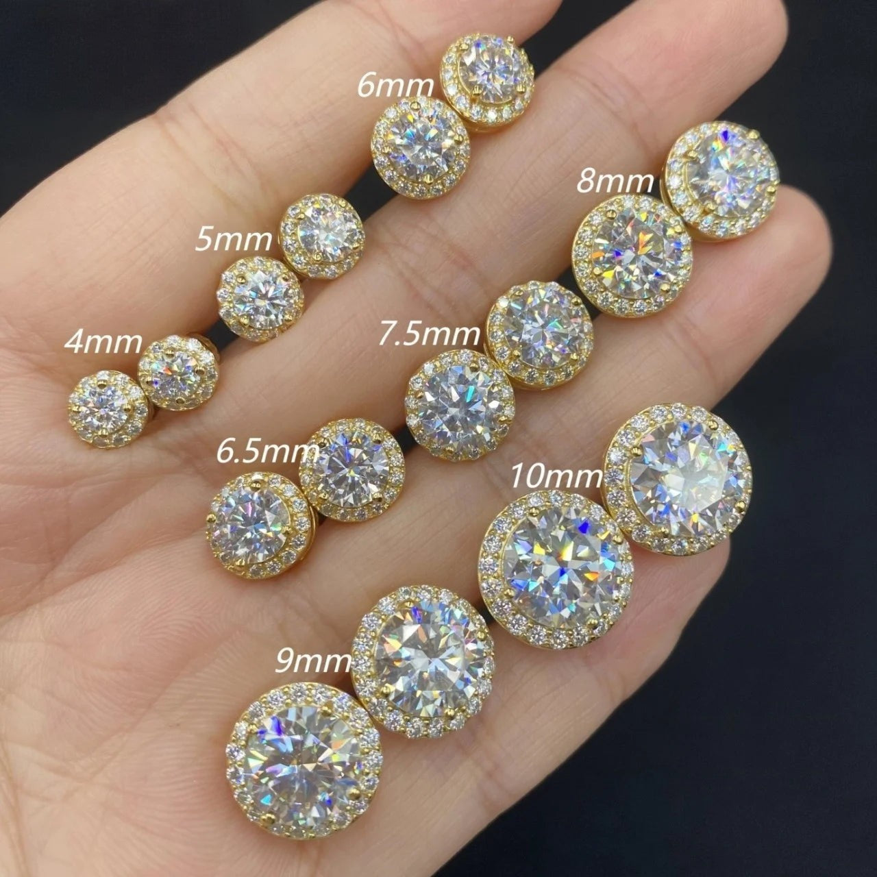 Moissanite Circle Stud Earrings