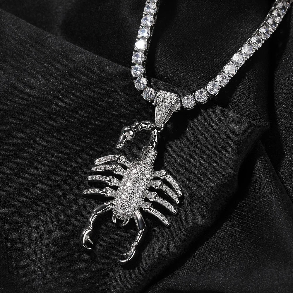 Iced Out Scorpion Pendant Comes With Rope Chain