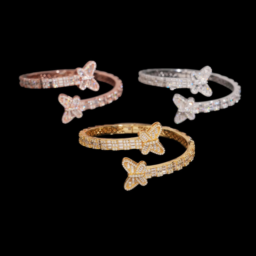 6mm Moissanite Butterfly Emerald Cut Bracelet