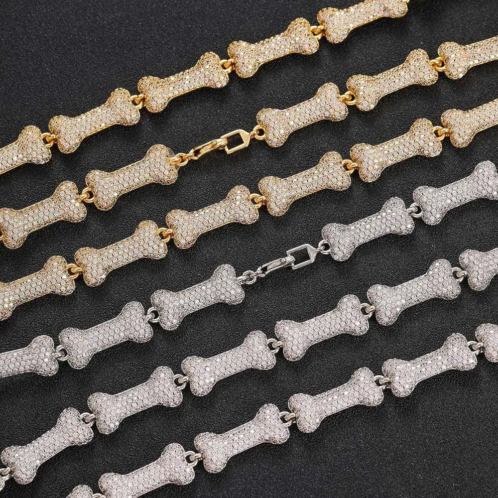 Moissanite Bone Cuban Link Chain