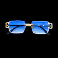 Blue Iced out Designer Glasses