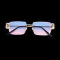 Blue/Pink Iced out Designer Glasses