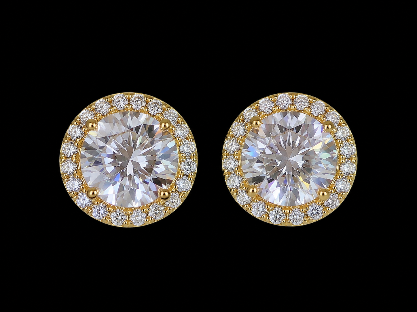 Moissanite Circle Stud Earrings