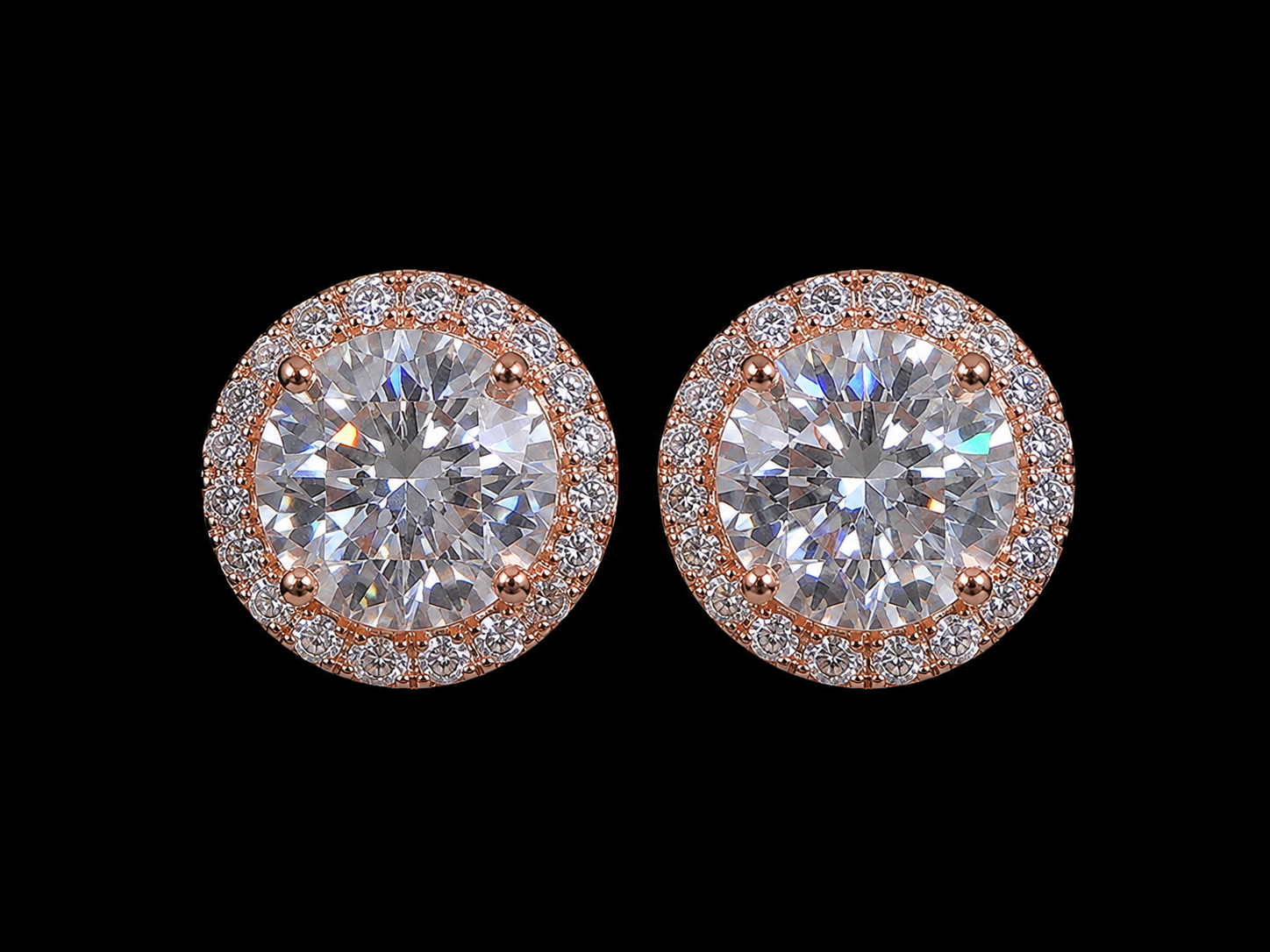 Moissanite Circle Stud Earrings