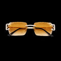 Brown Iced out Designer Glasses