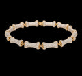Petey's jewelry gold-plated hip hop chain featuring iced out bone-shaped links with sparkling zircon stones