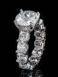 Petey's jewelry luxurious women's ring with VVS moissanite, 925 silver, full diamond, iced out design.