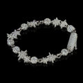 Petey's jewelry sterling silver bracelet featuring alternating round and star-shaped links iced with VVS moissanite.