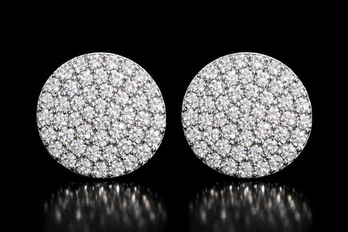 Petey's jewelry 10mm round stud earrings featuring VVS moissanite stones in 925 sterling silver with a claw setting.