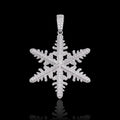 Petey's jewelry iced-out snowflake pendant in 925 sterling silver with sparkling VVS D moissanite stones.
