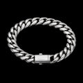 Petey's jewelry silver-tone stainless steel Miami Cuban link chain bracelet with a secure box clasp closure.