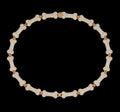 Petey's jewelry iced out bone-shaped link chain necklace for men, crafted from gold-plated brass with zircon stones.