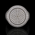 Petey's jewelry iced out round hip hop ring featuring VVS moissanite stones set in 925 sterling silver