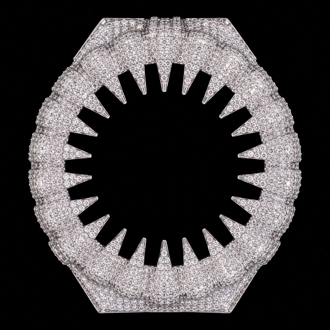 Petey's jewelry silver 925 iced out watch bezel with moissanite stones, custom hip hop style.
